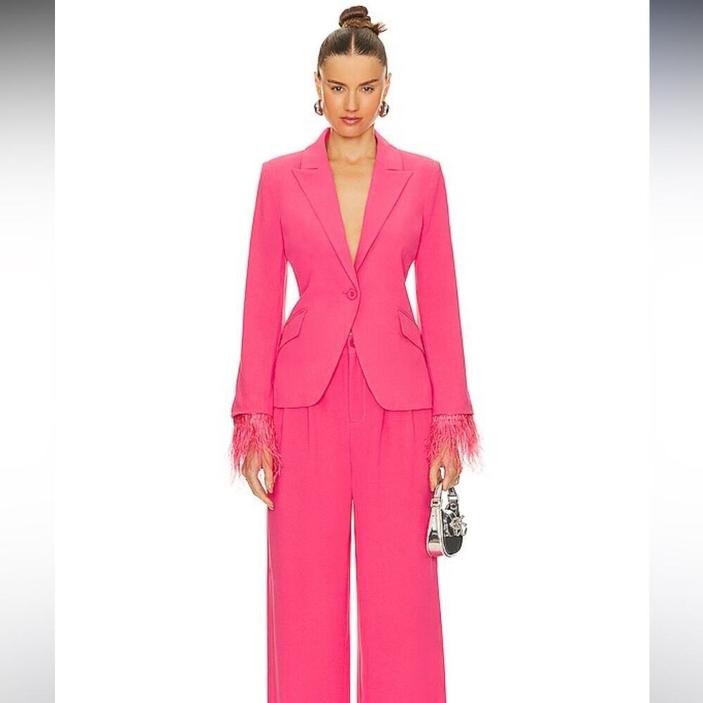 NEW Central Park West Marabou Blazer Hot Pink Sz S MSRP $295